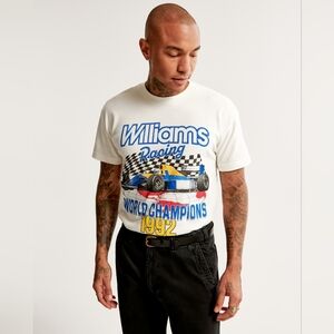 Abercrombie & Fitch White Racing Tee